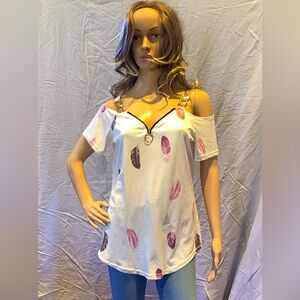 NWOT - Stylish Cold Shoulder Blouse